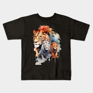 Elegant watercolor silhouettes of lions Kids T-Shirt